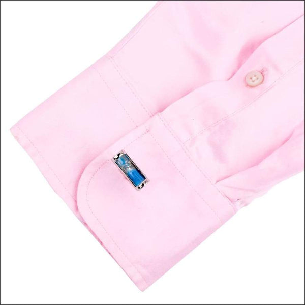 Carter Silver Blue Hourglass Cufflinks - Uncommongifts.in
